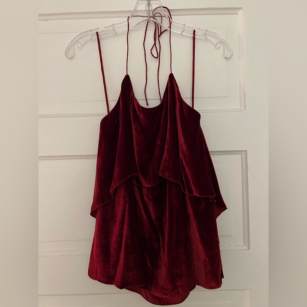 Alice + Olivia Velvet Halter Top